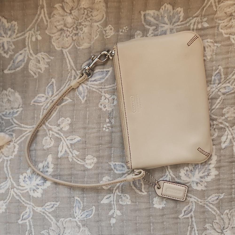 Coach wristlet ~ leather ~ cream color ~ like new
